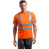 Class 3 Polyester Double Band Reflective Tape Safety T-Shirt W/ Pocket | Front side | Safety orange